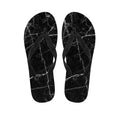 Black White Grunge Marble Print Flip Flops