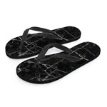 Black White Grunge Marble Print Flip Flops