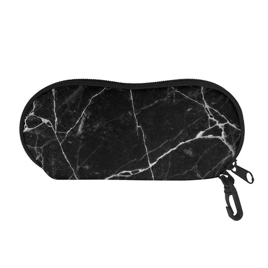 Black White Grunge Marble Print Glasses Case