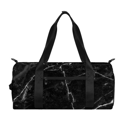 Black White Grunge Marble Print Gym Bag