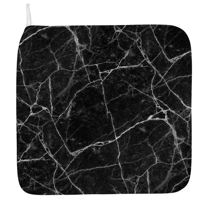 Black White Grunge Marble Print Hand Towel