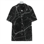 Black White Grunge Marble Print Hawaiian Shirt