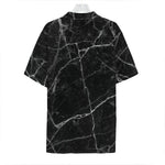 Black White Grunge Marble Print Hawaiian Shirt