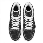 Black White Grunge Marble Print High Top Leather Sneakers