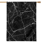 Black White Grunge Marble Print House Flag
