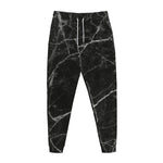 Black White Grunge Marble Print Jogger Pants