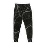 Black White Grunge Marble Print Jogger Pants