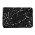 Black White Grunge Marble Print Kitchen Mat