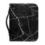 Black White Grunge Marble Print Leather Bible Cover