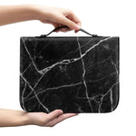 Black White Grunge Marble Print Leather Bible Cover