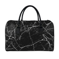 Black White Grunge Marble Print Leather Duffel Bag