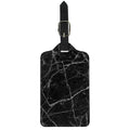 Black White Grunge Marble Print Luggage Tag