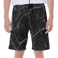 Black White Grunge Marble Print Men's Beach Shorts