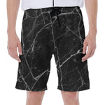 Black White Grunge Marble Print Men's Beach Shorts