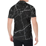 Black White Grunge Marble Print Men's Shirt