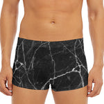 Black White Grunge Marble Print Men's Short Boxer Briefs
