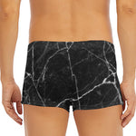 Black White Grunge Marble Print Men's Short Boxer Briefs
