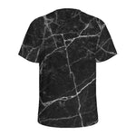 Black White Grunge Marble Print Men's Sports T-Shirt