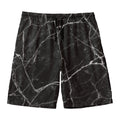 Black White Grunge Marble Print Men's Swim Trunks
