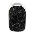 Black White Grunge Marble Print Mesh Laundry Hamper