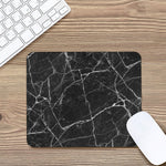Black White Grunge Marble Print Mouse Pad