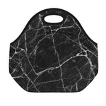Black White Grunge Marble Print Neoprene Lunch Bag