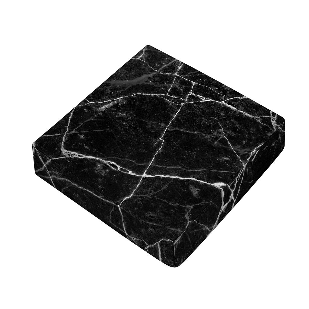 Black White Grunge Marble Print Outdoor Seat Cushion Cover
