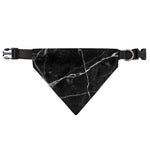 Black White Grunge Marble Print Over The Collar Dog Bandana