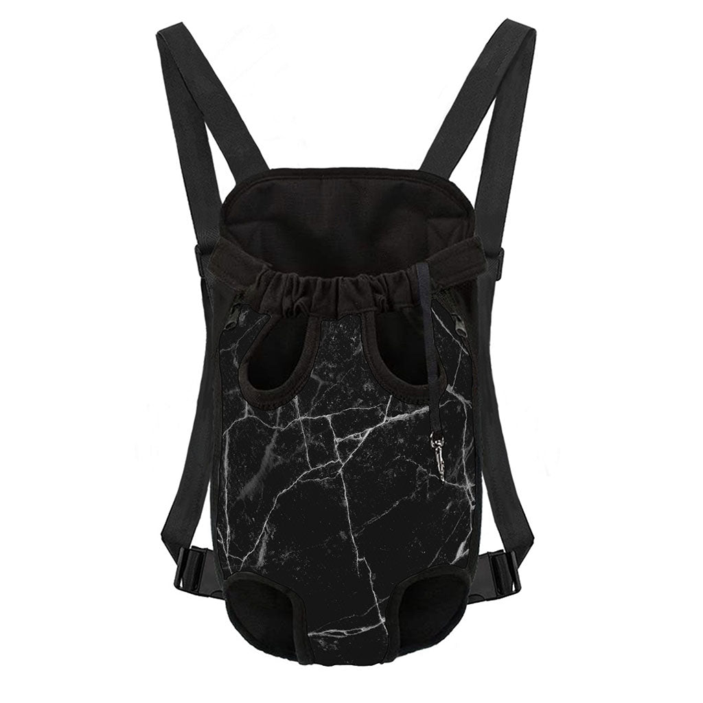 Black White Grunge Marble Print Pet Carrier Backpack