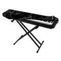 Black White Grunge Marble Print Piano Keyboard Cover