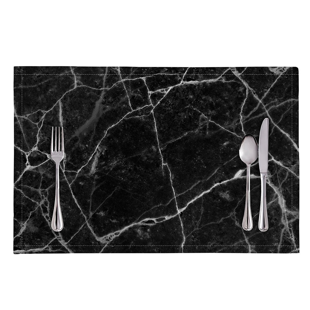 Black White Grunge Marble Print Placemat