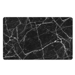 Black White Grunge Marble Print Polyester Doormat