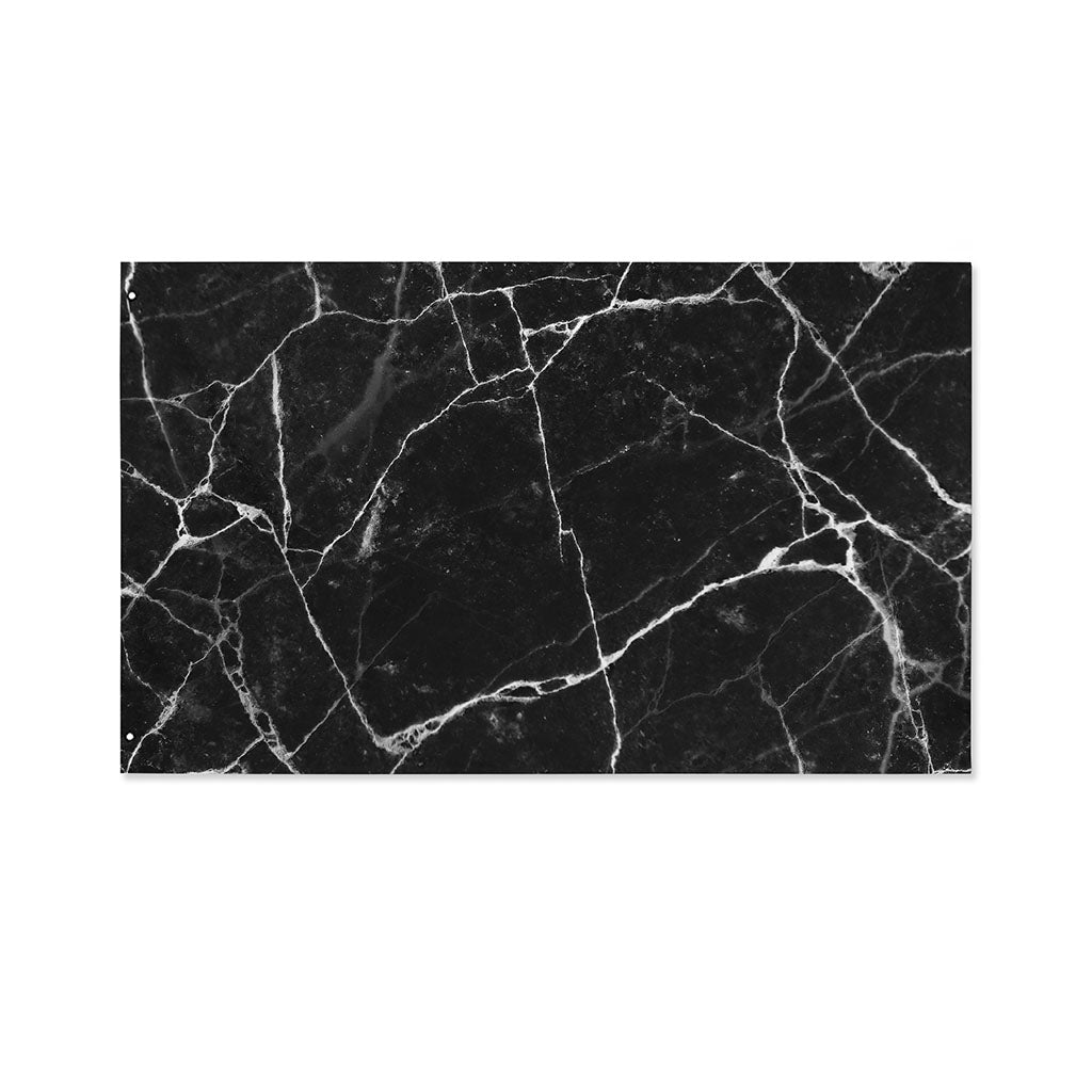 Black White Grunge Marble Print Polyester Flag