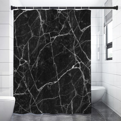 Black White Grunge Marble Print Premium Shower Curtain