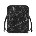 Black White Grunge Marble Print Rectangular Crossbody Bag