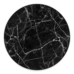 Black White Grunge Marble Print Round Floor Mat