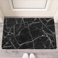 Black White Grunge Marble Print Rubber Doormat