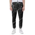 Black White Grunge Marble Print Joggers