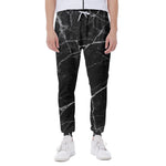 Black White Grunge Marble Print Scuba Joggers