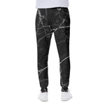 Black White Grunge Marble Print Scuba Joggers