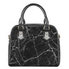 Black White Grunge Marble Print Shoulder Handbag