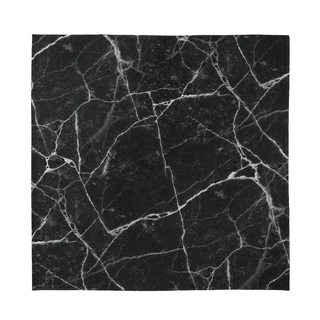 Black White Grunge Marble Print Silk Bandana