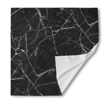 Black White Grunge Marble Print Silk Bandana