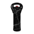 Black White Grunge Marble Print Single Neoprene Wine Tote