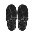Black White Grunge Marble Print Slippers