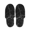 Black White Grunge Marble Print Slippers