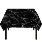 Black White Grunge Marble Print Tablecloth