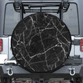 Black White Grunge Marble Print Tire Cover