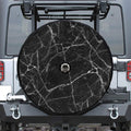 Black White Grunge Marble Print Tire Cover With Camera Hole