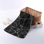 Black White Grunge Marble Print Towel